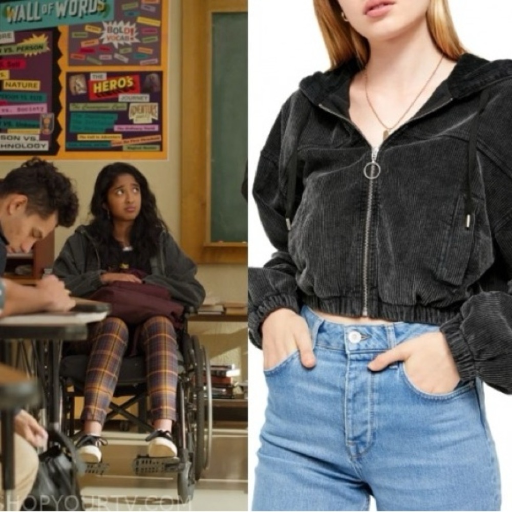 Urban Outfitters Tan Corduroy Zip-Up Jacket – Cropped Hoodie